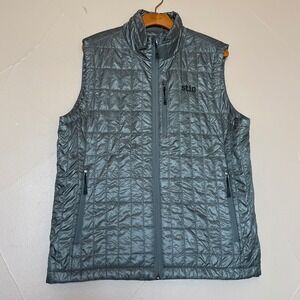 Stio Mens Azura Insulated Puffer Sage Green Quilted Full Zip Size Medium